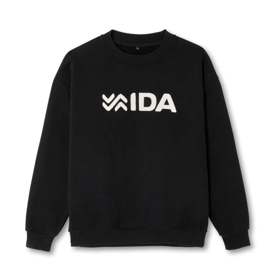 IDA Oversized Soft Crewneck Sweatshirt, Black